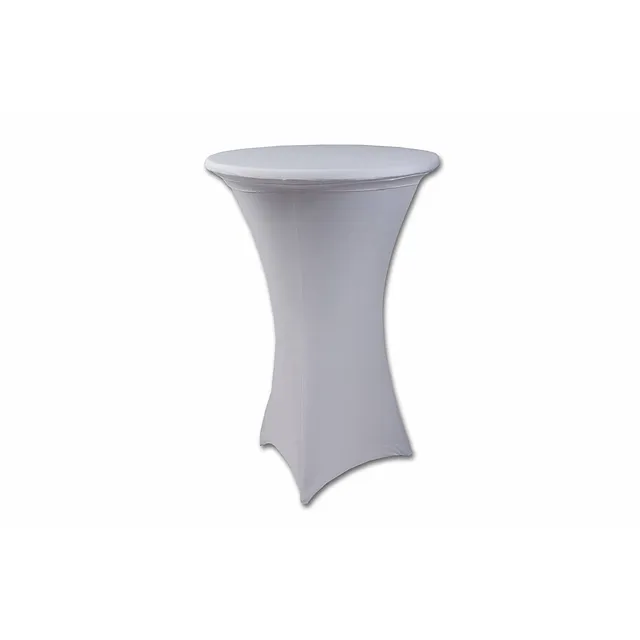 Bistro stolek, strečový potah bílý, 80 cm